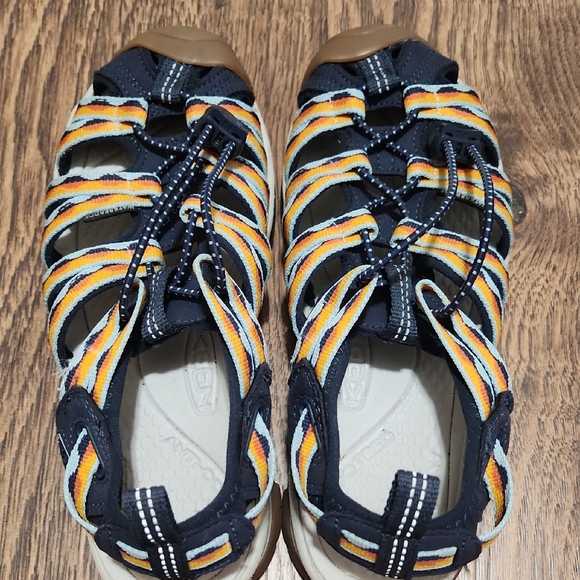 Keen Women's Navy and Orange Striped Sandals - Picture 1 of 5
